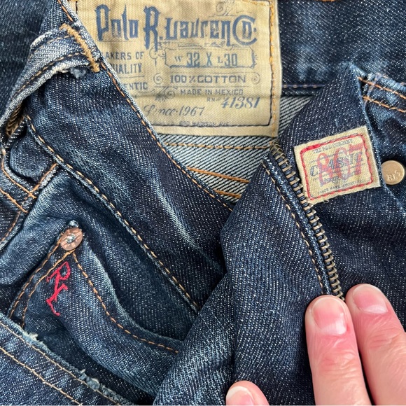 Polo Ralph Lauren 2009 Classic Straight 867 Raw Denim Dark Wash Rigid Jeans - Picture 6 of 11